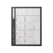 Einfache, moderne rosa Schwarz Weekly Custom Plane Notizblock (Rotiert)