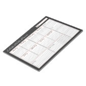 Einfache, moderne rosa Schwarz Weekly Custom Plane Notizblock (angewinkelt)