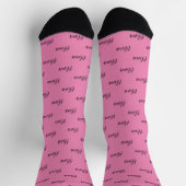 Einfache, moderne rosa Skriptwiederholung Socken (Oben)