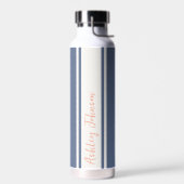 Einfache moderne rosa und blaue Mit Monogramm Beze Trinkflasche (Links)