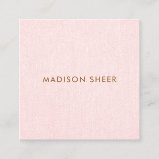 Einfache moderne rosa Wäsche, Schönheitssalon Quadratische Visitenkarte (Vorderseite)