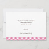 Einfache, moderne, rosa Weihnachtskarte Feiertagskarte (Rückseite)