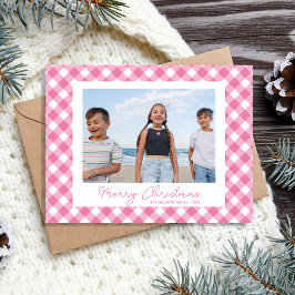 Einfache, moderne, rosa Weihnachtskarte Feiertagskarte