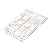 Einfache, moderne rosa, weiße, wöchentlich geferti notizblock (angewinkelt)