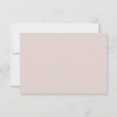 Einfache, moderne rosafarbene Beige-Hochzeitkarte RSVP Karte (Rückseite)