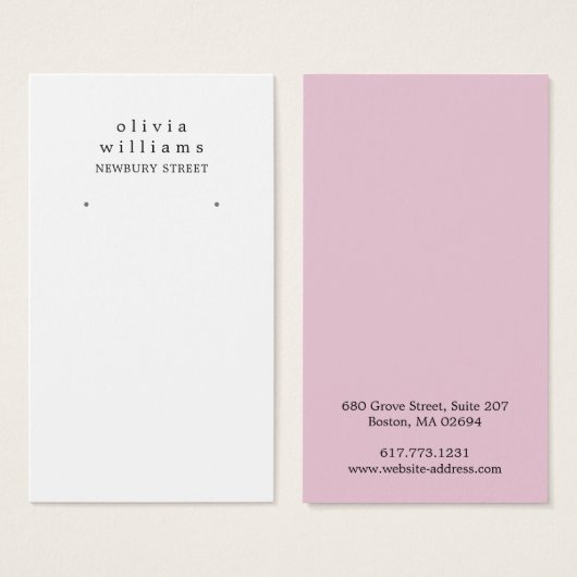 Einfache, moderne rosafarbene Ohrhörerkarte (Vorne & Hinten)