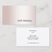 Einfache moderne Rose Gold Berufliche Visitenkarte (Vorne/Hinten)