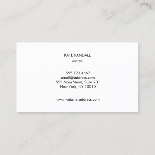 Einfache moderne Rose Gold Berufliche Visitenkarte (Rückseite)