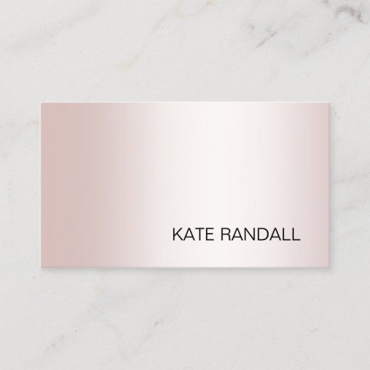 Einfache moderne Rose Gold Berufliche Visitenkarte (Vorderseite)