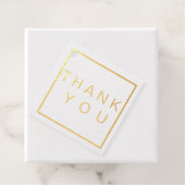 Einfache moderne ROSE Gold Border Wedding RSVP Geschenkanhänger (Mit Box)