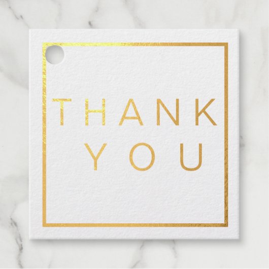 Einfache moderne ROSE Gold Border Wedding RSVP Geschenkanhänger (Vorderseite)