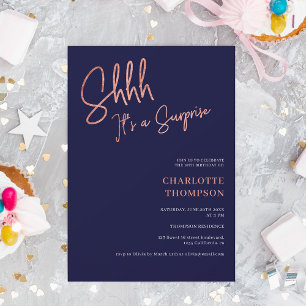 einfache moderne Rose Gold Foto Überraschung Sweet Einladung