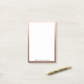 Einfache, moderne Rose Gold Kupfer Brushmetall Post-it Klebezettel (Auf Schreibtisch)