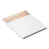 Einfache moderne Rose Gold Personalisiert Notizblock (angewinkelt)