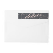 Einfache moderne Rose Gold Script Address Labels (Rückseite)