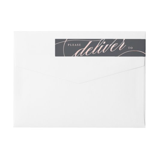 Einfache moderne Rose Gold Script Address Labels (Rückseite)