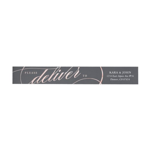 Einfache moderne Rose Gold Script Address Labels (Person)