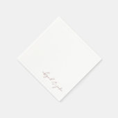 Einfache moderne Rose Gold Script-Namen Hochzeit Serviette (Ecke)
