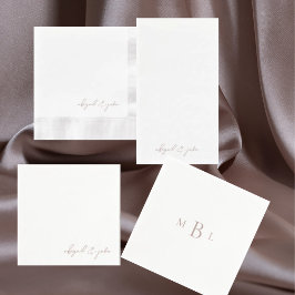 Einfache moderne Rose Gold Script-Namen Hochzeit Serviette