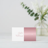 Einfache moderne Rose Gold- und White-Applets-Card Terminkarte (Stehend Vorderseite)