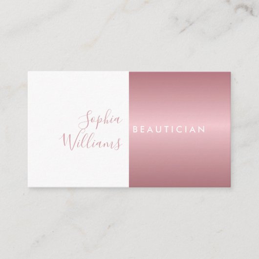 Einfache moderne Rose Gold- und White-Applets-Card Terminkarte (Vorderseite)