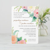 Einfache, moderne Rose mit Wasserfarben, Rosa Kora Einladung (Stehend Vorderseite)