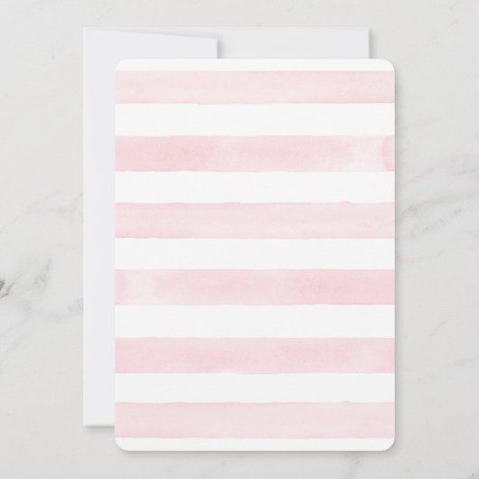 Einfache, moderne Rose mit Wasserfarben, Rosa Kora Einladung (Rückseite)