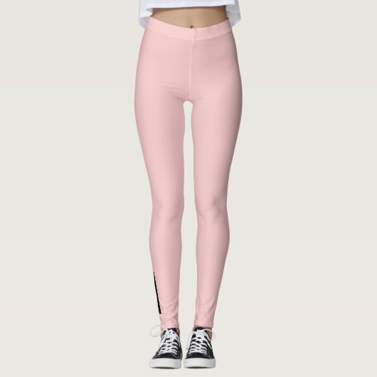 Einfache moderne Rose Quarz Leggings (Vorderseite)