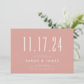 Einfache moderne Rose Save the Date (Stehend Vorderseite)