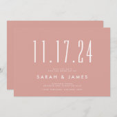 Einfache moderne Rose Save the Date (Vorne/Hinten)