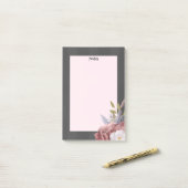 Einfache moderne Rose und Streifen Post-it Klebezettel (Auf Schreibtisch)