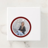 Einfache moderne Rot-Foto-Abschluss Geschenkanhänger (Beispiel)