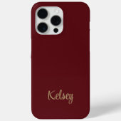 Einfache moderne Rot- und Gold-Monogramm-Bezeichnu Case-Mate iPhone Hülle (Rückseite)