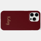 Einfache moderne Rot- und Gold-Monogramm-Bezeichnu Case-Mate iPhone Hülle (Rückseite (Horizontal))