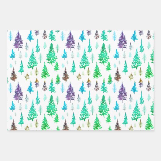 Einfache moderne Rot- und Grünwinterfarbe Geschenkpapier Set (Vorderseite 3)