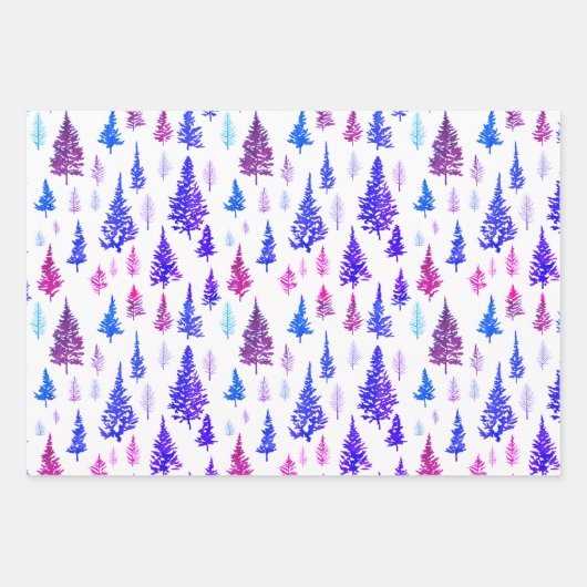 Einfache moderne Rot- und Grünwinterfarbe Geschenkpapier Set (Vorderseite 2)