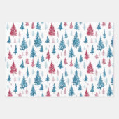 Einfache moderne Rot- und Grünwinterfarbe Geschenkpapier Set (Vorderseite)