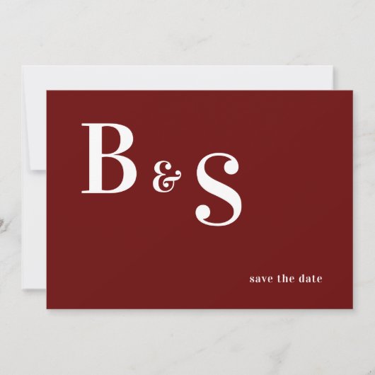 Einfache, moderne rote QR-Codes Save the Date (Vorderseite)