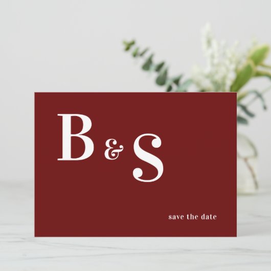 Einfache, moderne rote QR-Codes Save the Date (Stehend Vorderseite)