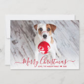 Einfache moderne Rote Schrift 2 Foto Weihnachten (Vorderseite)