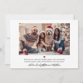 Einfache moderne Rote Schrift 2 Foto Weihnachten (Rückseite)