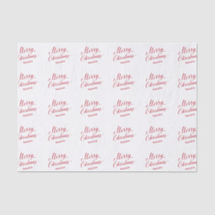 Einfache moderne rote Schrift Elegante Weihnachten Seidenpapier