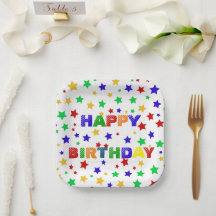 Einfache, moderne, rote Star farbige Geburtstagspa