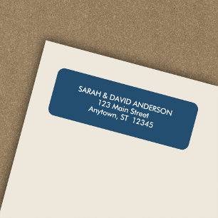 Einfache moderne Royal Blue Return-Adresse