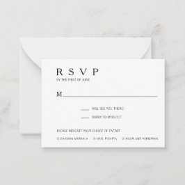 Einfache moderne RSVP-Karte für Hochzeiten Mitteilungskarte
