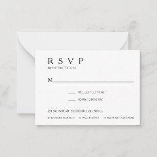Einfache moderne RSVP-Karte für Hochzeiten Mitteilungskarte