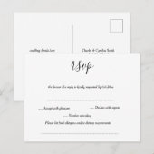 Einfache moderne RSVP-Karte für Hochzeiten Postkarte (Vorne/Hinten)