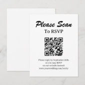 Einfache moderne RSVP-Karte mit QR-Code-Beilagekar Begleitkarte (Vorne/Hinten)