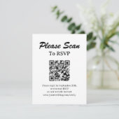 Einfache moderne RSVP-Karte mit QR-Code-Beilagekar Begleitkarte (Stehend Vorderseite)