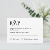 Einfache moderne RSVP-Karte RSVP Karte (Stehend Vorderseite)